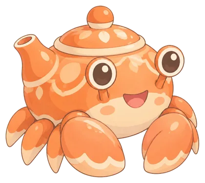 Kilncrab, kepiting jingga bercangkang seperti teko keramik