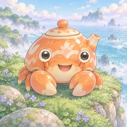 Kilncrab di tepi tebing berumput